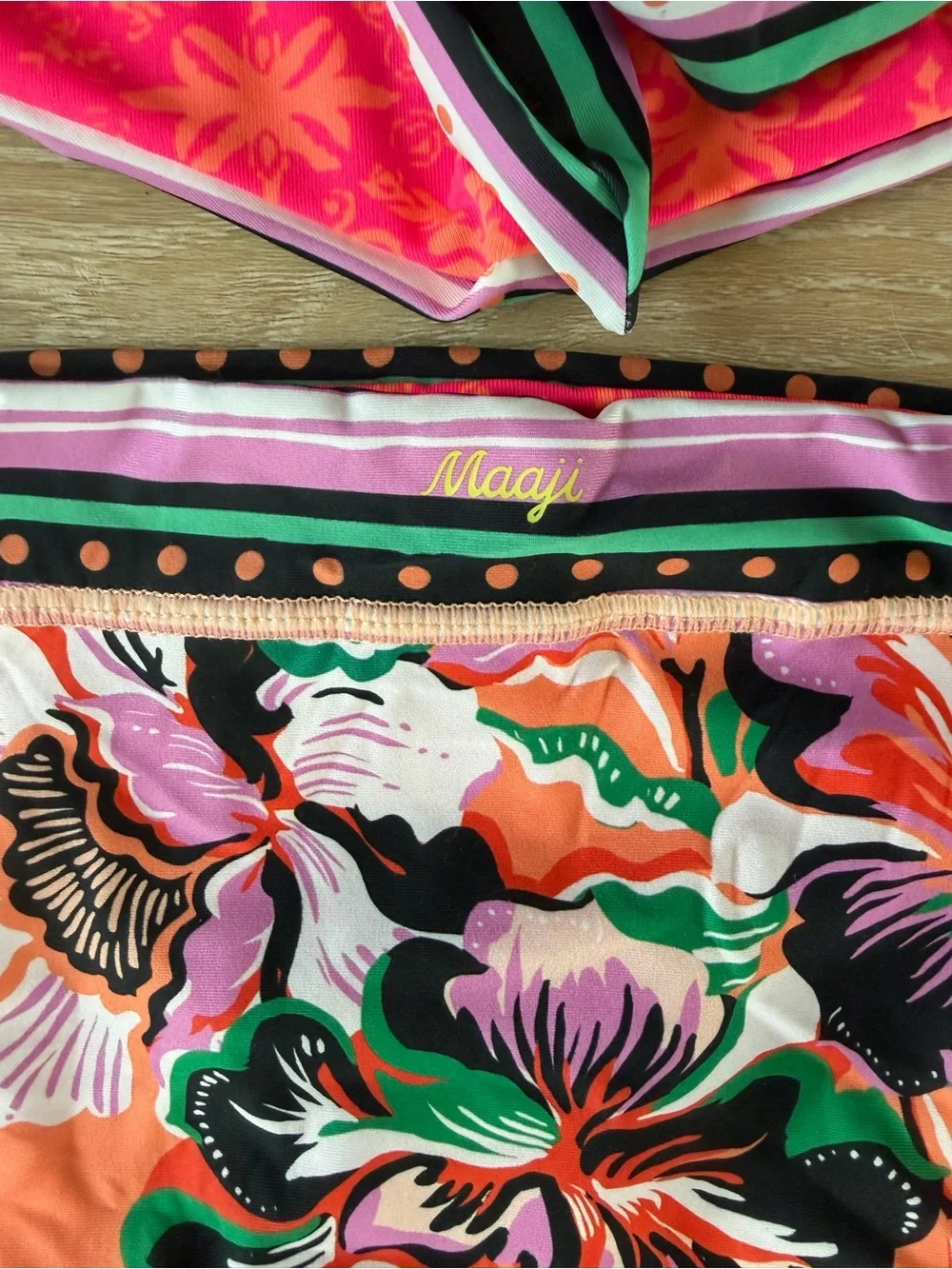 Maaji Rarity Reversible Coral Floral High-Neck Girls' Two-Piece Swim Set